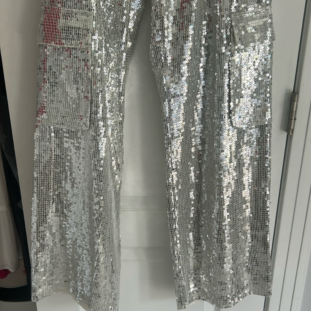 Alice and Olivia Hayes sequin cargo pants - Picture 5 of 16